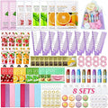 104PCS Sleepover Spa Party Supplies, Include Face Masks, Lip Balm, Hand Cream, Under Eye Patches, Lip Mask, Foot Bath Bombs, Hair Comb, Headband, Spa Birthday Kit for Women Girls Gift Skincare Set