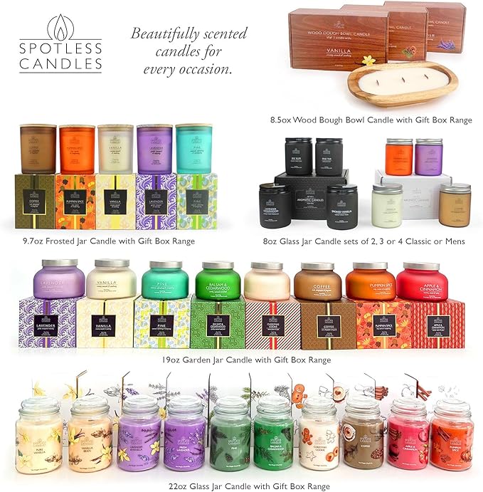Vanilla Candle 9.7 oz: 55 Hrs Burn Time - Vanilla Scented Candles in Frosted Glass Jar with Wooden Crackling Wick in a Luxurious Gold Foil Lined Gift Box