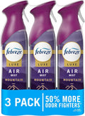 Febreze Air Mist, Air Freshener Spray, Odor Fighting Room Spray, Deodorizer for Home Bathroom Kitchen Office Apartment Dorm Room Classroom, Mountain Scent, 8.1oz (Pack of 3)