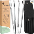 FLINX Metal Cuticle Pusher Tool 4 Pcs Nail Manicure Tools Nail Tᴏols for Manicure & Pedicure, Metal Cuticle Pushers and Scraper, Nails Cuticles Pusher Cuticle Tools for Nails