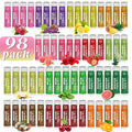 98 Pack Natural Lip Balm Bulk with Vitamin E and Coconut Oil - Moisturizing, Soothing, and Repairing Dry and Chapped Lips - 14 Flavors - Non-GMO, Valentine's Gifts