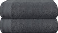Cotton 2 Pack Oversized Bath Towel Set 28x55 inches, Large Bath Towels, Ultra Absorbant Compact Quickdry & Lightweight Towel, Ideal for Gym Travel Camp Pool - Charcoal Grey
