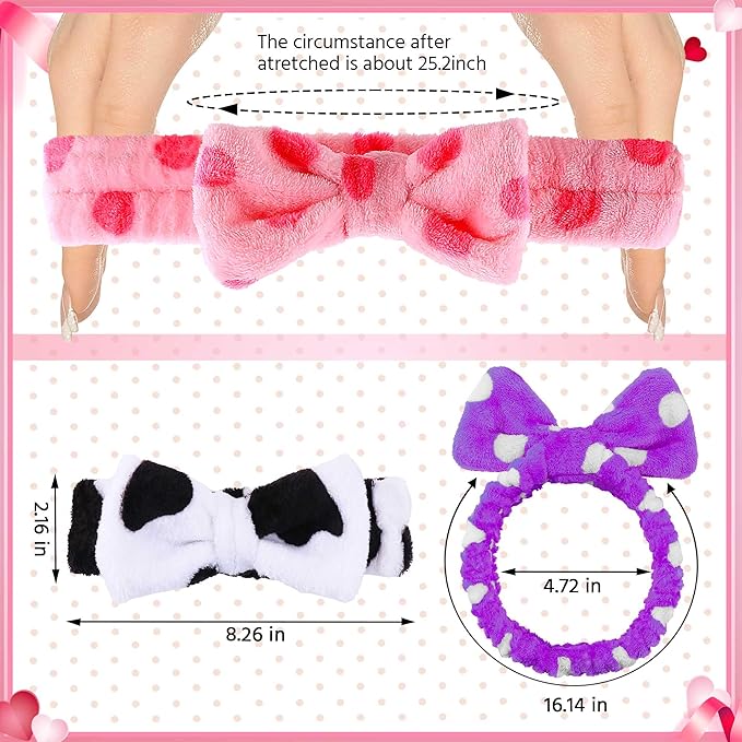 WSYUB 3PCS Spa Headbands, Headbands for Face Washing, Makeup Skincare Headband for Girls Women Spa Birthday Party,Easter Basket Stuffers