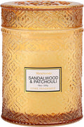 Sandalwood & Patchouli Candle, Luxury Decorative Glass Candle 19oz, Soy Wax Scented Gift for Women, Elegant Home Fragrance