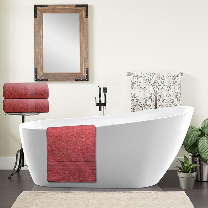 Softolle 100% Cotton Luxury Bath Sheets - Pack of 2 (35" x 70") | Super Soft, Quick-Dry & Highly Absorbent Towels for Bathroom, Home, Spa & Gym (Burgundy)