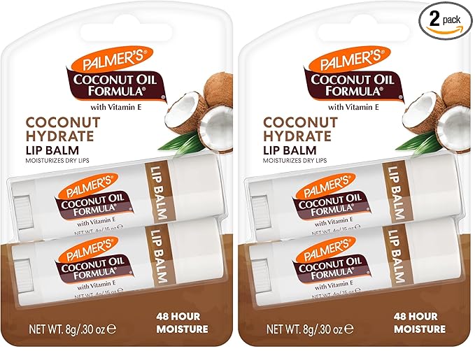 Palmer's Coconut Oil Formula Lip Balm Duo, All-Day Moisturization, Hydrates Dry, Cracked Lips, 2 Count (Pack of 2)