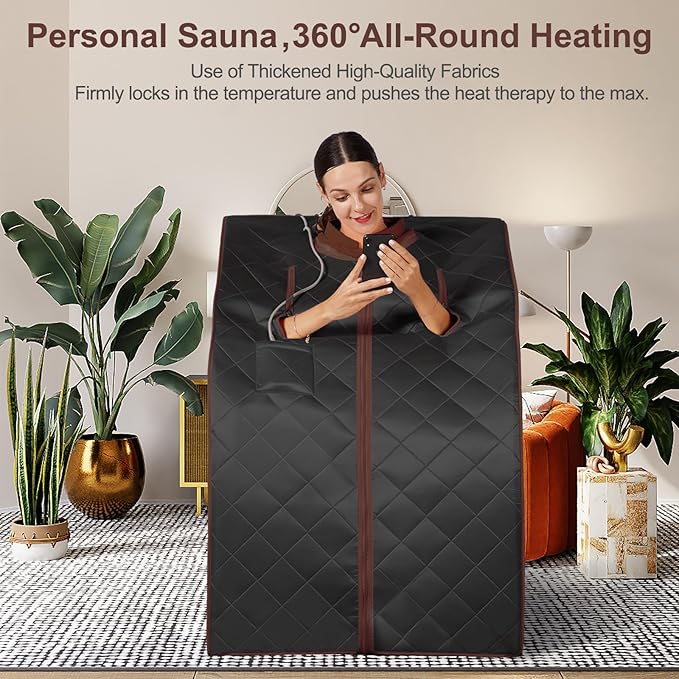 Infrared Sauna| Portable Personal Sauna| Home Spa Sauna| Separate Heating Foot Pad and Portable Upgrade Reinforced Chair, Relaxation at Home (L 27.6”x W 31.5”x H 37.8”)