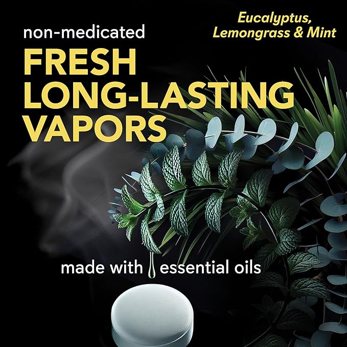 Sinucleanse Vapor Shower Steamers, All Natural Eucalyptus, Mint & Lemongrass Aromatherapy, 12 Extra Large Vapor Shower Tablets, Relaxation and Spa Gifts for Women and Men, Made in USA