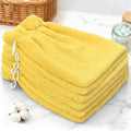 VOOVA & MOVAS Washcloths for Body, 8.3"x6.3" - 100% Cotton,Soft Absorbent Bath Mitt Washcloth with Hanging Loop, Bath Mitts for Shower, Yellow