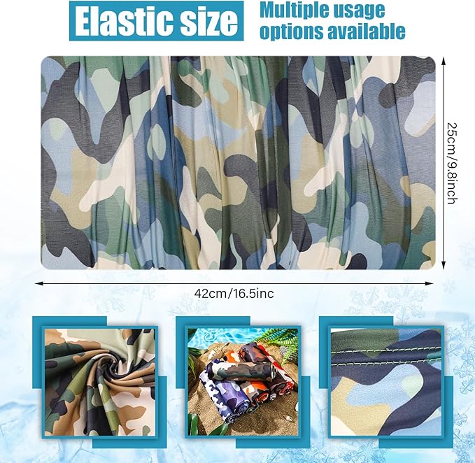 SATINIOR Summer Camo Neck Gaiter UV Protection Cooling Face Mask Sun Hood Bandanas for Men Women Sunscreen Breathable Bandana