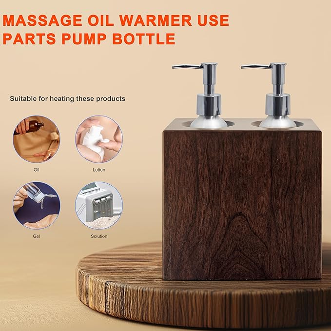 Elitzia ETAW02S ETAW03 Massage Oil Warmer Use Metal Pump Bottle Dispenser 1 Pack 8.45oz/250ml Portable Cylinder Massage Oil Gel Lotion Pump Durable Refillable Containers (Aluminum Bottle)