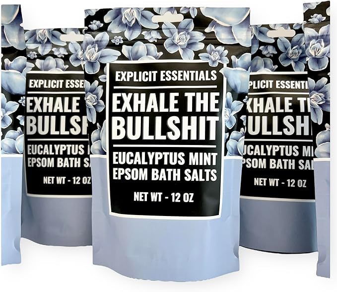 Explicit Essentials Eucalyptus Mint Epsom Bath Salts, Relaxing Aromatherapy Blend, 12 oz