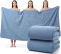 REDKISS Pack of 2 Jumbo Bath Sheets, 40 x 80 Inches Microfiber Bath Towels for Bathroom, Extra Large & Lightweight, Quick-Dry, Super Soft & Highly Absorbent, Perfect to Wrap Yourself in, Blue