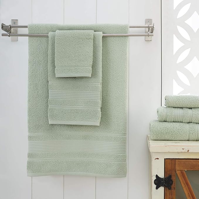 Personalize Your Towels with Custom Embroidery: Names, Monograms, and Initials. Perfect for Bathroom, Spa, Gym, Shower, Kids, Adults, Pool, Travel, Gifts, 2-Piece Wash Cloths Set - Green