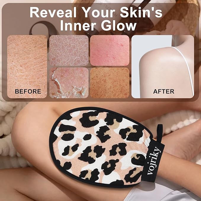 Durable Body Scrub, Dead Skin Remover & Body Scrubber Exfoliator, Body Exfoliating Gloves for Shower, washcloth exfoliating, exfoliating Glove for Smooth Skin 2PCS