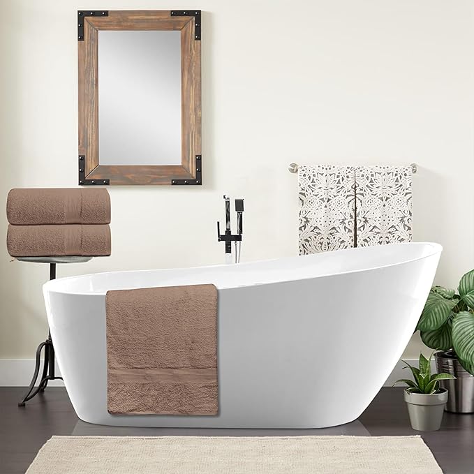 Softolle 100% Cotton Luxury Bath Sheets - Pack of 2 (35" x 70") | Super Soft, Quick-Dry & Highly Absorbent Towels for Bathroom, Home, Spa & Gym (Taupe)