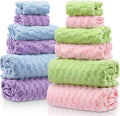 Gilprop 12 Pcs Soft Bath Towels Set for Bathroom Quick Dry, 4 Bath Sheets 4 Hand Towels 4 Washcloth Absorbent Microfiber Fluffy Shower Washcloth for Spa Gym Hotel Travel(Fresh Color)