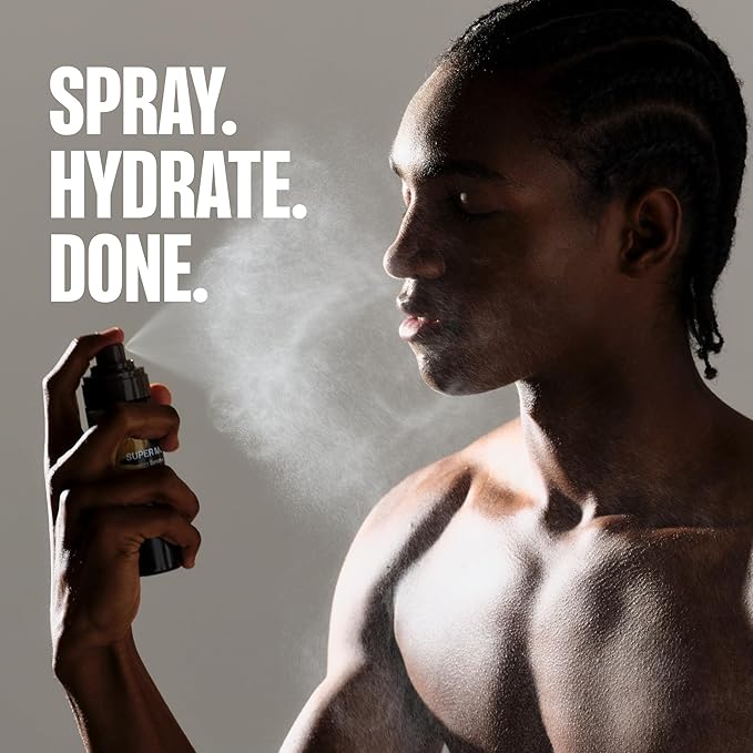 Super Moisture, 2 in 1 Day to Night Serum & Moisturizer Spray, Hydration & Repair Formula with Hyaluronic Acid, Exosomes & NAD+, Collagen Support, Skin Care for Men, All Skin Types, 100 mL