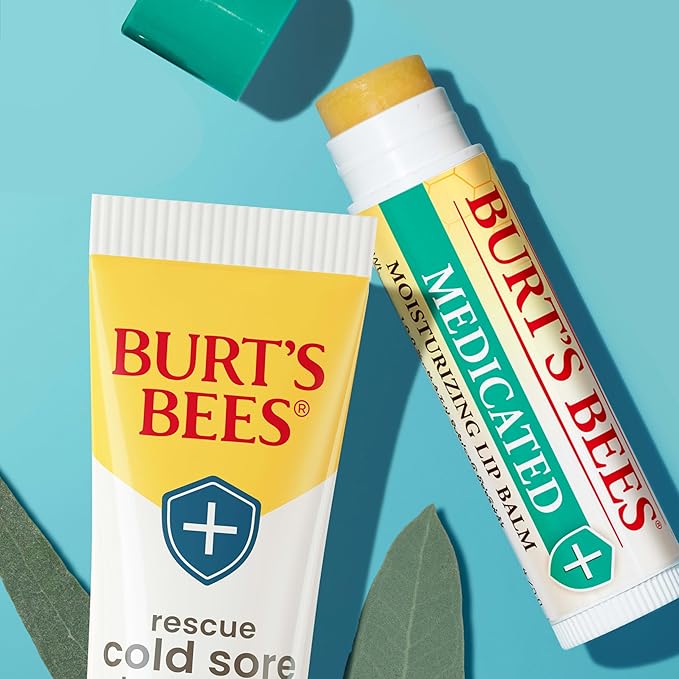 Burt's Bees Medicated Lip Balm, With Eucalyptus Oil and Menthol, Tint-Free, Natural Origin Lip Care, 2 Tubes, 0.15 oz.