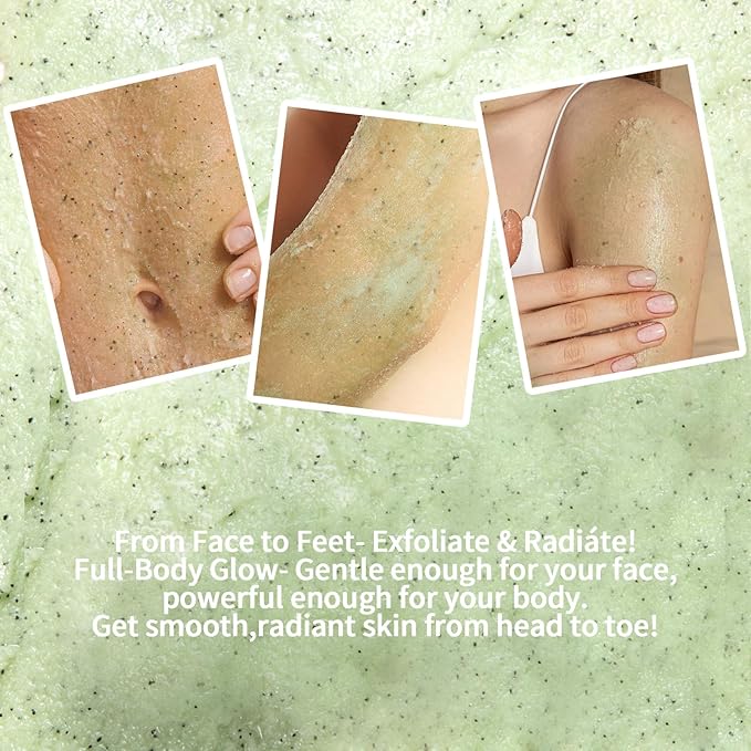Avocado Body Scrub &Avocado Face & Body ScrubMoisturizing and Exfoliating Body, Face, Hand, Foot Scrub,Deep Cleansing 350ml