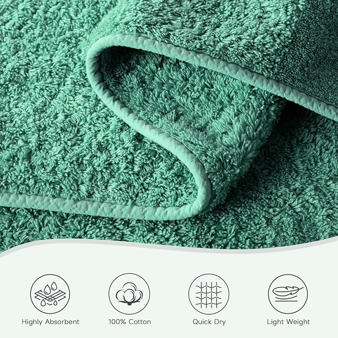 REDKISS Towels 2 Pack Luxury Extra Large Bath Towels Set 30 x 58 Inches – 100% Cotton, Ultra Soft Highly Absorbent & Quick Dry Towels for Bathroom, Gym, Hotel, Spa, Aurora Green