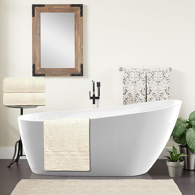 Softolle 100% Cotton Luxury Bath Sheets - Pack of 2 (35" x 70") | Super Soft, Quick-Dry & Highly Absorbent Towels for Bathroom, Home, Spa & Gym (Cream)