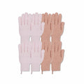 4 Pairs Exfoliating Gloves, 100% Nylon, Dual Texture Body Scrub for Spa, Massage & Dead Skin Removal, Multi-Color Shower Bath Accessories (Blush/Rose Gold)
