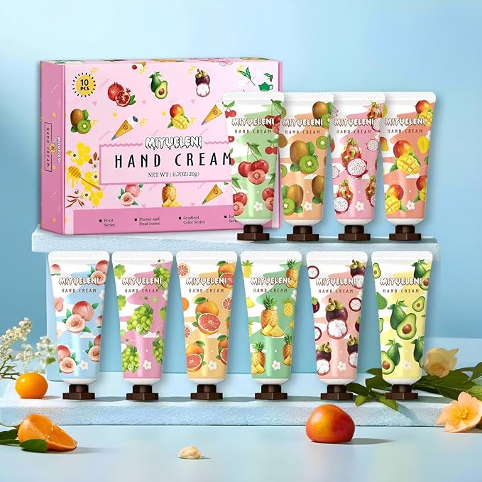 10 Pack Hand Cream Gift Set,Mothers Day Gifts,Moisturizing Hand Lotion Travel Size,Easter Basket Stuffers,Gifts for Women,teenager, Teacher Appreciation,Nurses Week,Small Gifts Unisex