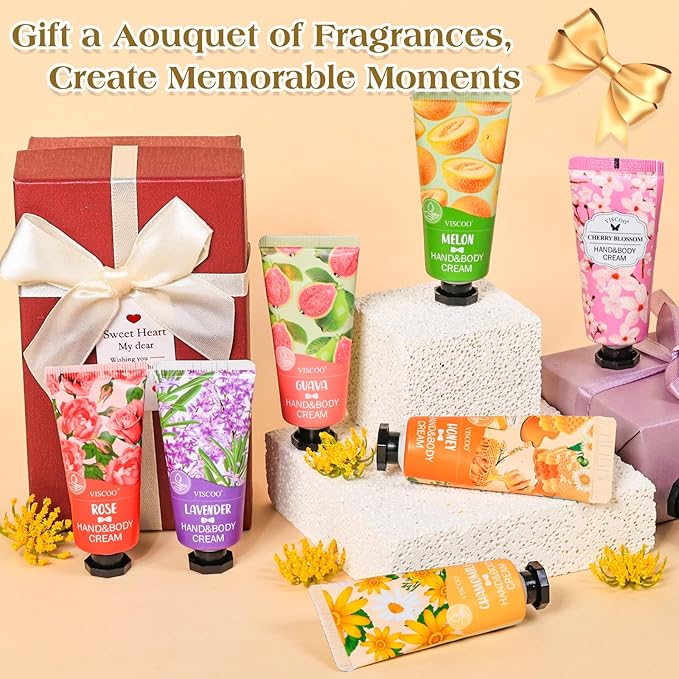 VISCOO 252 Pack Hand Cream Gifts Set for Women, Mothers Day Gifts, Teacher Appreciation Gift, Nurses Week Gift, Bulk Gifts for Women, Moisturizing Mini Hand Lotion Travel Size for Dry Cracked Hands