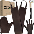 Self Tanning Mitt Kit, Velvety Soft Tanner Mitt and Back Tanning Applicator, Exfoliating Glove, Angled Face Tanner Brush for Sunless Tanning Oil Lotion Mousse Gel (4 Pack Bronze, Boxed)