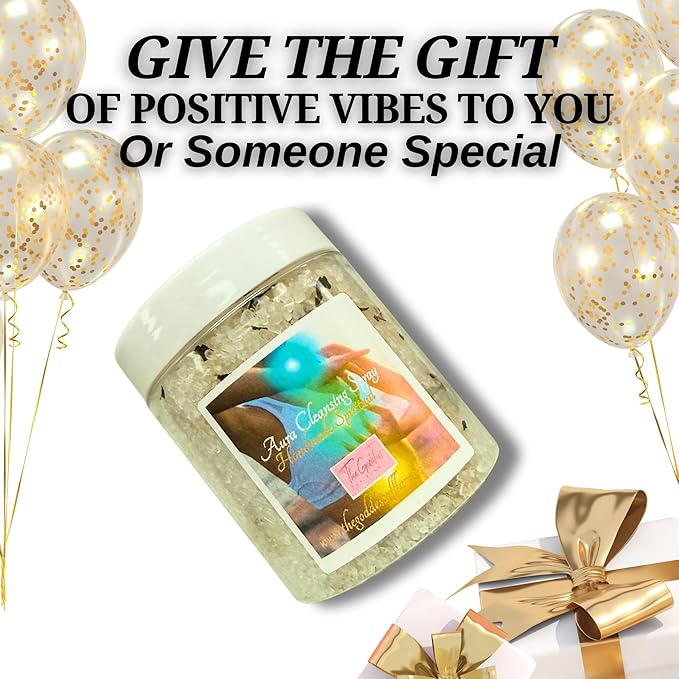 Aura Cleansing Bath Salts – Dead Sea Salt Bath Soak for Spiritual Cleansing, Energy Balance & Ritual Use 12oz