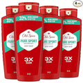 Old Spice Refreshing Body Wash for Men, High Endurance, 3X Defense, 24/7 Shower Fresh with Long Lasting Scent, Pure Sport Scent, 24 oz (Pack of 4)