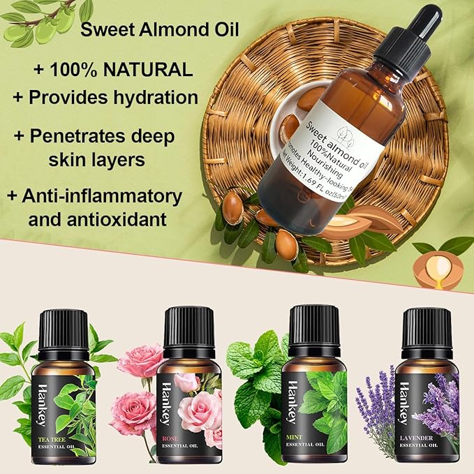 Body Scrub Making Kit- Make Your Own Salt Body Scrub set with Almond Oil, Essential Oils, Moisturizing and Exfoliating Dry Skin, Hand, Foot, DIY Organic Body Scrubs Gifts For Women & Men
