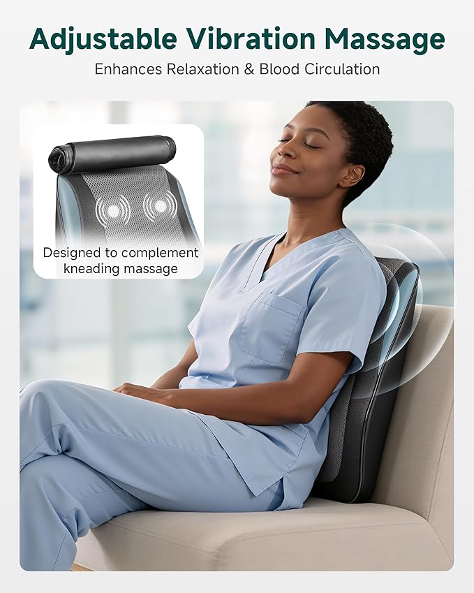 Snailax Back Massager for Back Pain Deep Tissue, Shiatsu Neck Back Massager with Heat, 3D Kneading Chair Massage Pillow, Neck Shoulder Massage, Gifts for Mom, Dad, Women