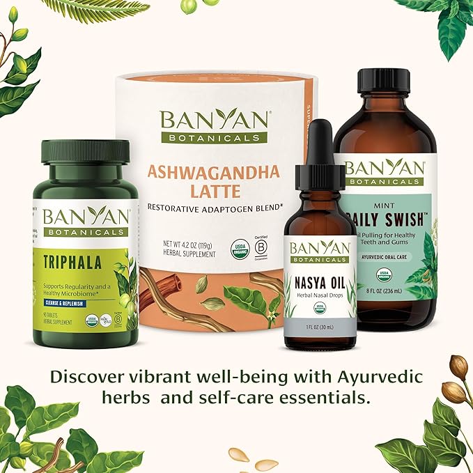 Banyan Botanicals Vata Massage Oil – Organic Herbal Massage Oil for Calm & Relaxation – Ayurvedic Oil with Organic Ashwagandha (Withania Somnifera) – 8 oz – Non-GMO Sustainably Sourced Abhyanga Oil