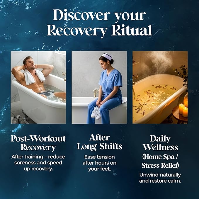 Aromasong Muscle Recovery Bath Soak for Muscle | Sore Muscle Soak with Dead Sea Salt, OptiMSM, Magnesium Flakes & Essential Oils | 3 Lb. - Made in USA.