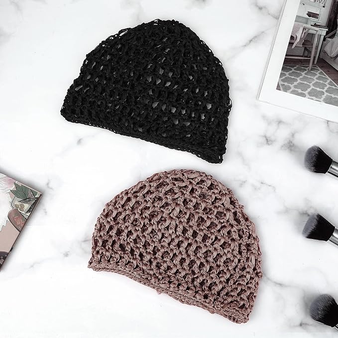 WLLHYF Wig Cap Thick Long Hair Caps Adjustable Net Mesh Braided Weaving Making Crochet Sew Weave Fishnet Grip Headband