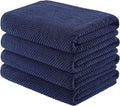 Madison Park 4-Piece Bath Towel Set for Bathroom 30" x 56" Large Diagonal Ribbed, Navy - 100% Cotton Soft Quick Dry & Absorbent Gift | Zero Twist, 500 GSM, Oeko-TEX, Hotel Quality