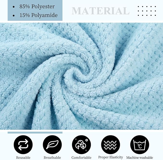 Tigeen Plus Size Towel Wrap for Women Spa Robe Set with Shower Hair Drying Turban Cap Towel Headband Adjustable Bathrobe