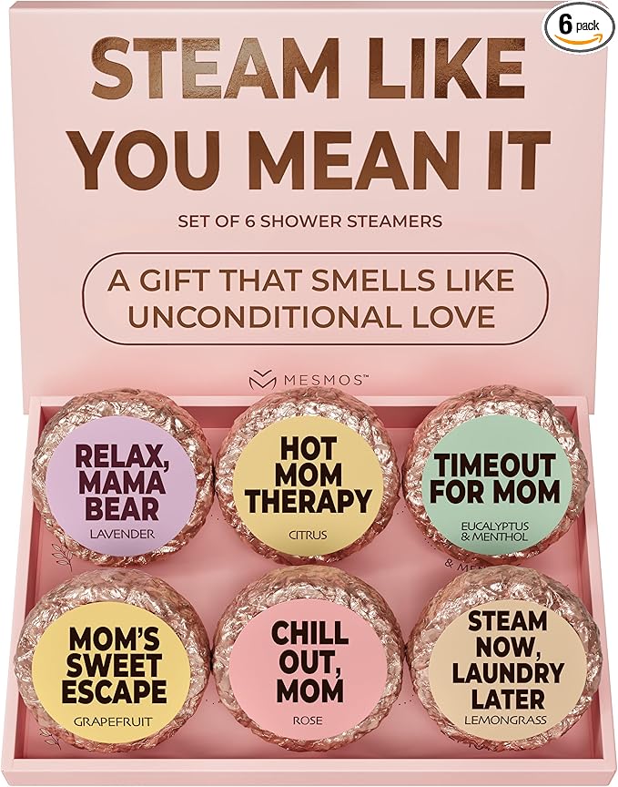 MESMOS 6 Assorted Shower Steamers Aromatherapy, Gifts for Moms Who Have Everything, Birthday Presents, Good Things & Unique Gifts for Mom from Daughter & Son, Relaxation Self Care Mom Gift Items