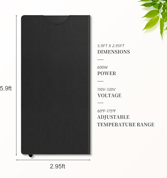 Gollense Sauna Blanket Portable Saunas for Home Dry Sauna Bag Waterproof PU Leather, 60℉-175℉, 1-99 Min Timer, 6ft x 3ft, Black