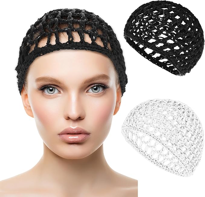 WLLHYF Wig Cap Thick Long Hair Caps Adjustable Net Mesh Braided Weaving Making Crochet Sew Weave Fishnet Grip Headband