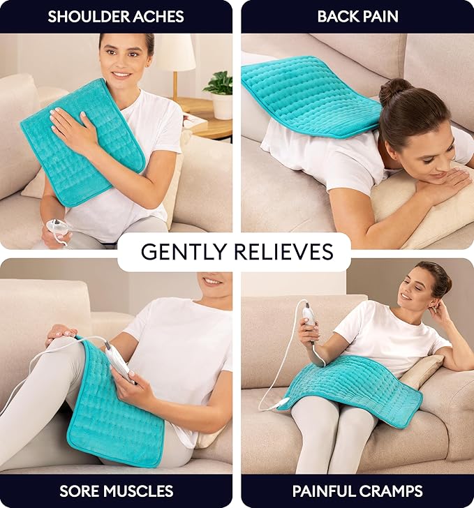 GENIANI Mothers Day Gifts for Mom – Electric Heating Pad for Back, Neck & Shoulders, Soft Microplush Electric Throw Heating Pad for Relaxation & Period Comfort, Fast Heating, Auto Shut Off, 12"x24"
