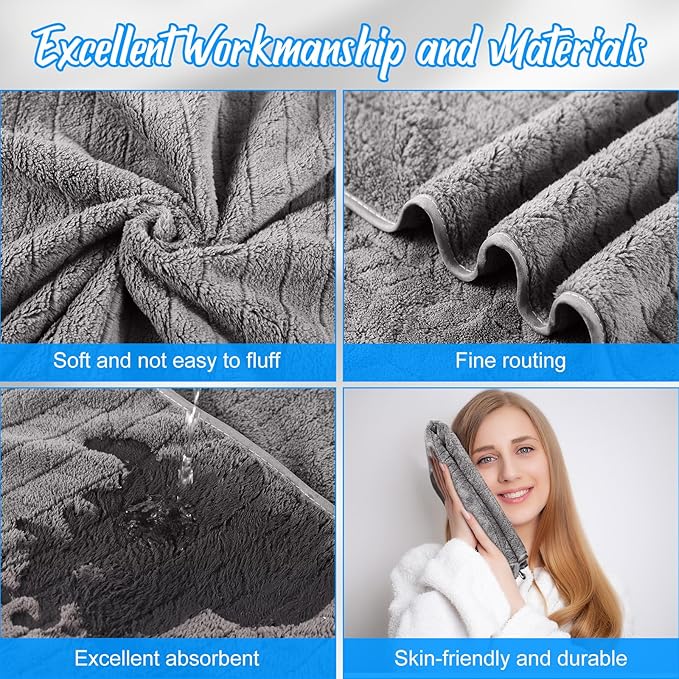 SmoothNovelty 16 Pack Microfiber Bath Towels Bulk 27'' x 60'' Oversized Size Bath Towel Highly Absorbent Extra Large Soft Drying for Beach Shower Summer Salon Sport Gym Party (Wheat,Gray)