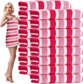 SmoothNovelty 16 Pack Microfiber Bath Towels Bulk 27'' x 60'' Oversized Size Bath Towel Highly Absorbent Extra Large Soft Drying for Beach Shower Summer Salon Sport Gym Party (Wide Stripes,Pink)
