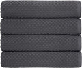 COTTON CRAFT Waffle Luxury Euro Spa Waffle Weave Towel Set - 100% Ringspun Cotton - Absorbent Quick Dry - Oversized 30 x 56 inch - Grey