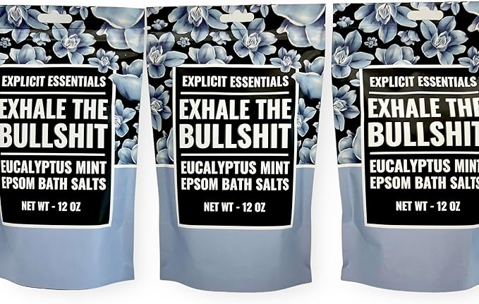 Explicit Essentials Eucalyptus Mint Epsom Bath Salts, Relaxing Aromatherapy Blend, 12 oz