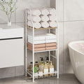 SWTYMIKI Free Standing Towel Rack - 3 Tier Towel Racks for Bathroom with M-Shaped Dividers, Durable Metal Towel Holder, Pool Towel Rack, Space-Saving Towel Storage Organizer, Modern Bath Towel Shelf
