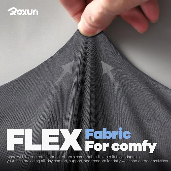 ROXUN 4 Pack Neck Gaiter, Cooling Breathable Face Mask UV Protection Scarf Hiking Bandana for Men/Women