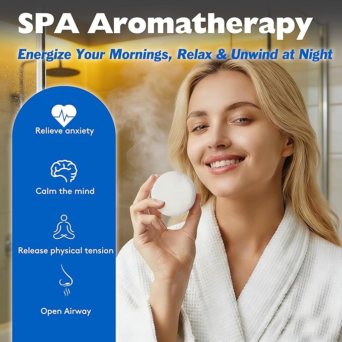 12 Tablets Shower Steamers Aromatherapy, Morning Evening Set, Gift for Women and Men, Self Care Lavender Rose Lemongrass Coconut Eucalyptus Mint Essential Oils